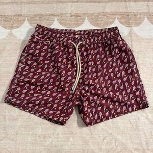 MC2 Saint Barth Maroon Patterned Swim Trunks